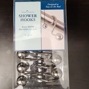 Home Classics by Kohl's Shower Hooks Brushed Nickel {Set of 12 Hooks}